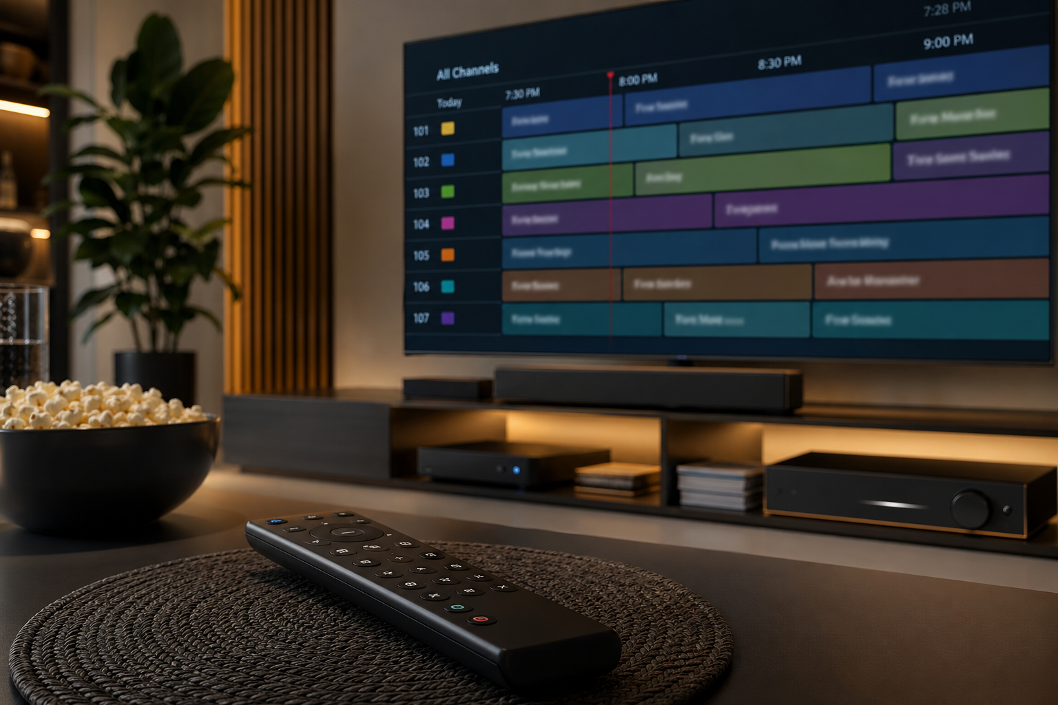 Streaming device and TV guide setup